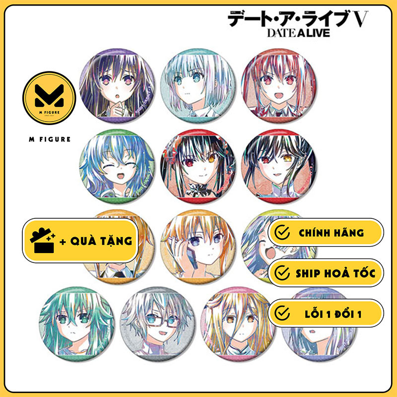 FULL SET HUY HIỆU Date A Live V - Ani-Art Vol.2 Glitter Can Badge (Alma Bianca) GOODS CHÍNH HÃNG
