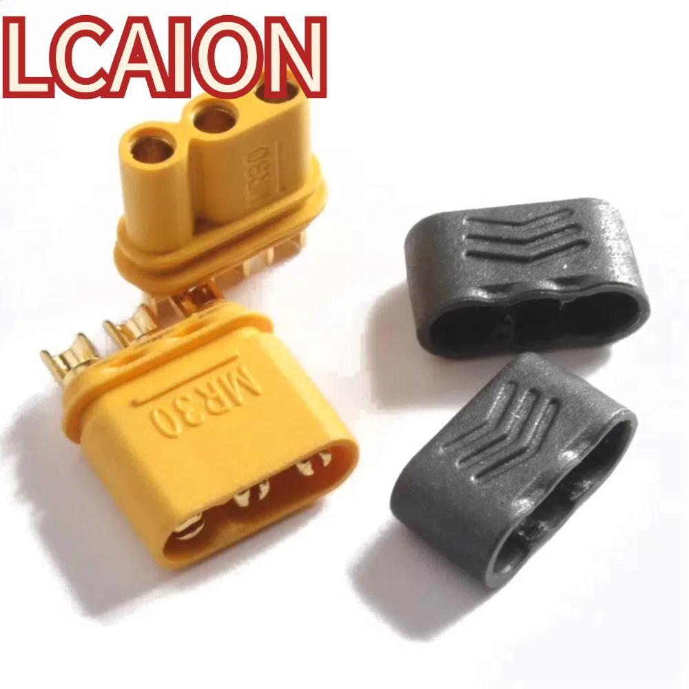 Phích cắm pin LCAION LiPo, Đầu nối AMASS MR30 màu vàng đen, Nhựa có vỏ gắn phích cắm nam nữ cho máy 