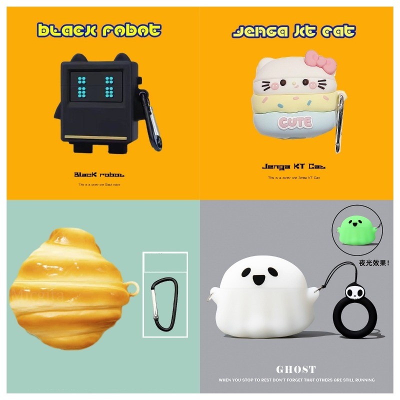 [Sẵn Sàng] Ốp Lưng Cho Anker Soundcore Liberty 4NC Carton Silicone Tai Nghe Bìa Mềm Có Móc