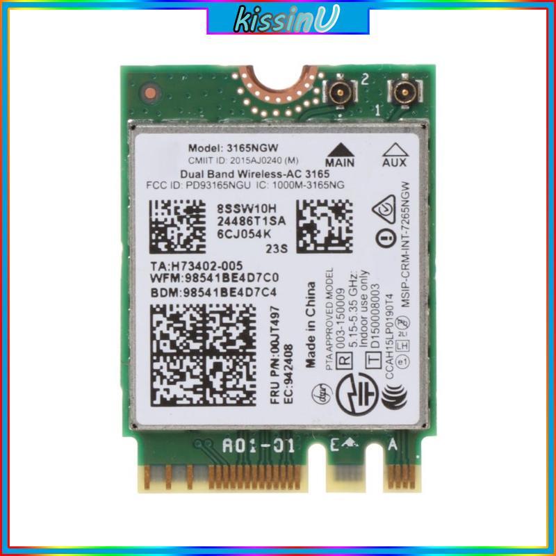 Kiss 433Mbps 3165NGW Thẻ Wifi Băng tần kép Wireless-AC WiFi Card 802 11ac BT-Tương thích 4 0 Thẻ Wif