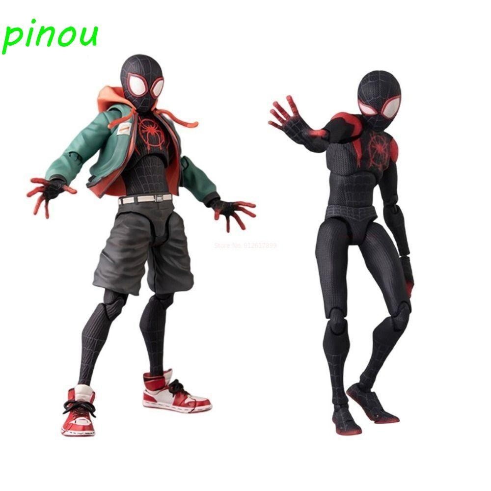Longqiyeng Miles Anime Action Figure PVC Spider-Man Miles Morales Movable Joint Superhero Model Toy 