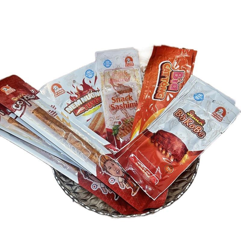 Combo 5 Món Ăn Vặt Bà Tuyết 5 Bò KoBe+5 Nem Nướng Phên+5 cột Điện+5 Sasimi+5 Bìa Cát Tông