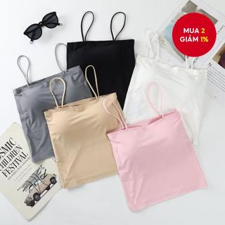  Áo ba lỗ có đệm mùa hè Ice Silk Backless Solid Tank Top 