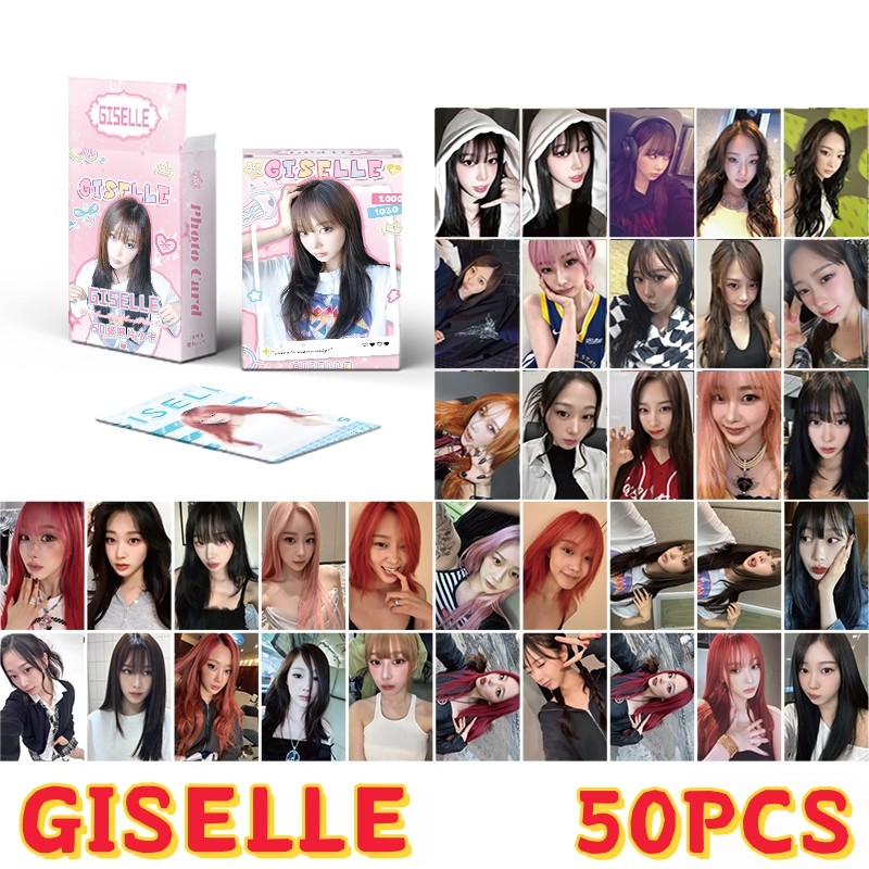 50-55 Cái / hộp Photocards Laser Hình ba chiều Lomo ThẻNINGNING ĐÔNG GISELLE KARINA Kpop Bưu thiếp Y