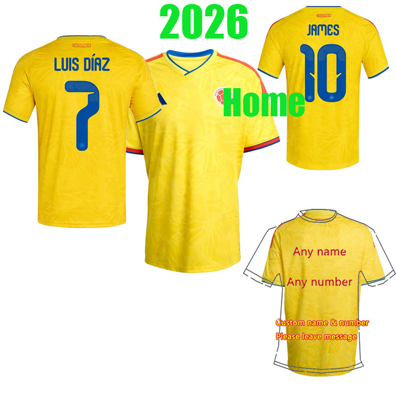 Áo Thun Bóng Đá Vải Bóng Của Luis Díaz Và James Rodriguez - Colombia 26/27