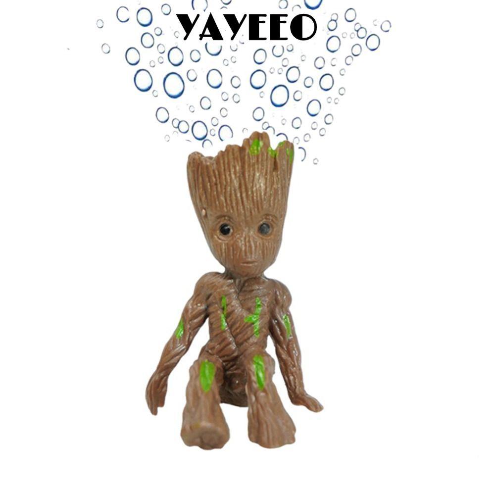 YAYEEO Groot Tree Man, Trang trí bể cá Pvc sáng tạo, Đồ thủ công Hoạt hình hiện đại Đồ thủ công DIY 