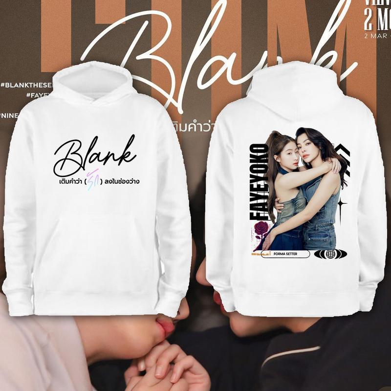 Bộ sưu tập áo Hoodie Faye Malisorn mới Thái Lan Áo Hoodie trống M-3XL vải mềm unisex