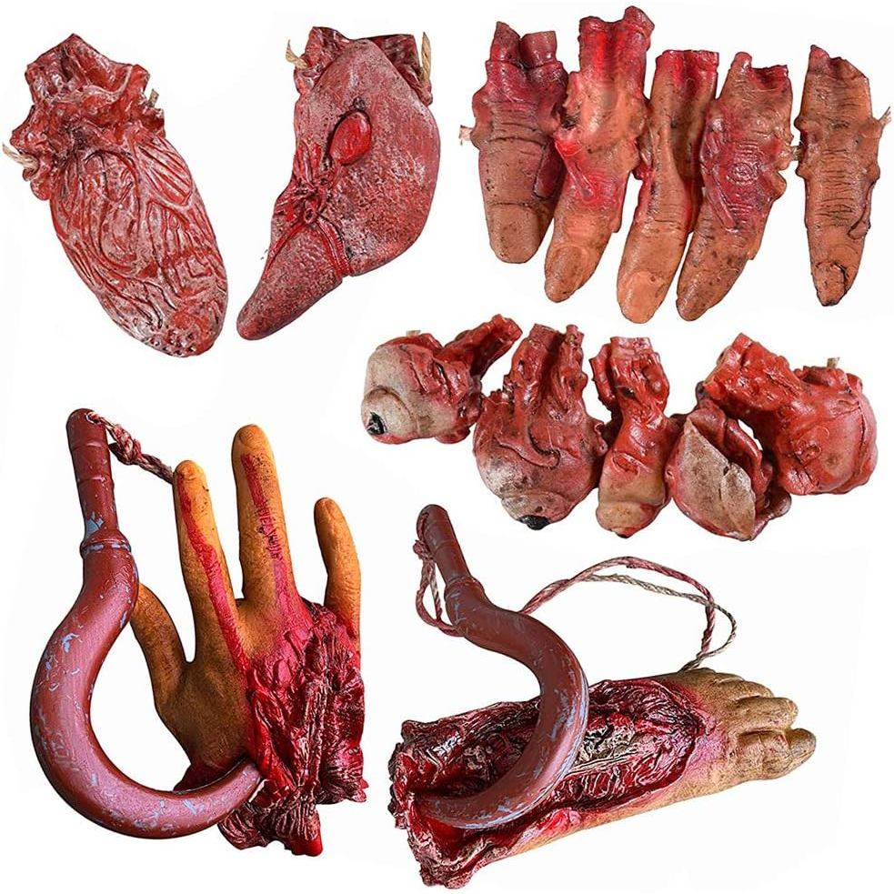 Đạo Cụ Máu Halloween Giả Đáng Sợ Cắt Tay Các Bộ Phận Cơ Thể Bị Gãy Tay Giả, Chân Giả, Mắt Giả, Ngón 