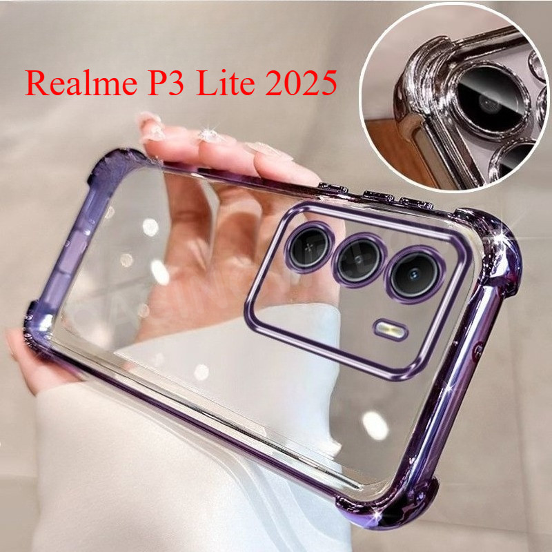 Ốp Lưng Cho Realme P3 Lite P3 Ultra 5G 4G 2025 Ốp Lưng Chống Sốc Trong Suốt Silicon Túi Khí Bốn Góc 