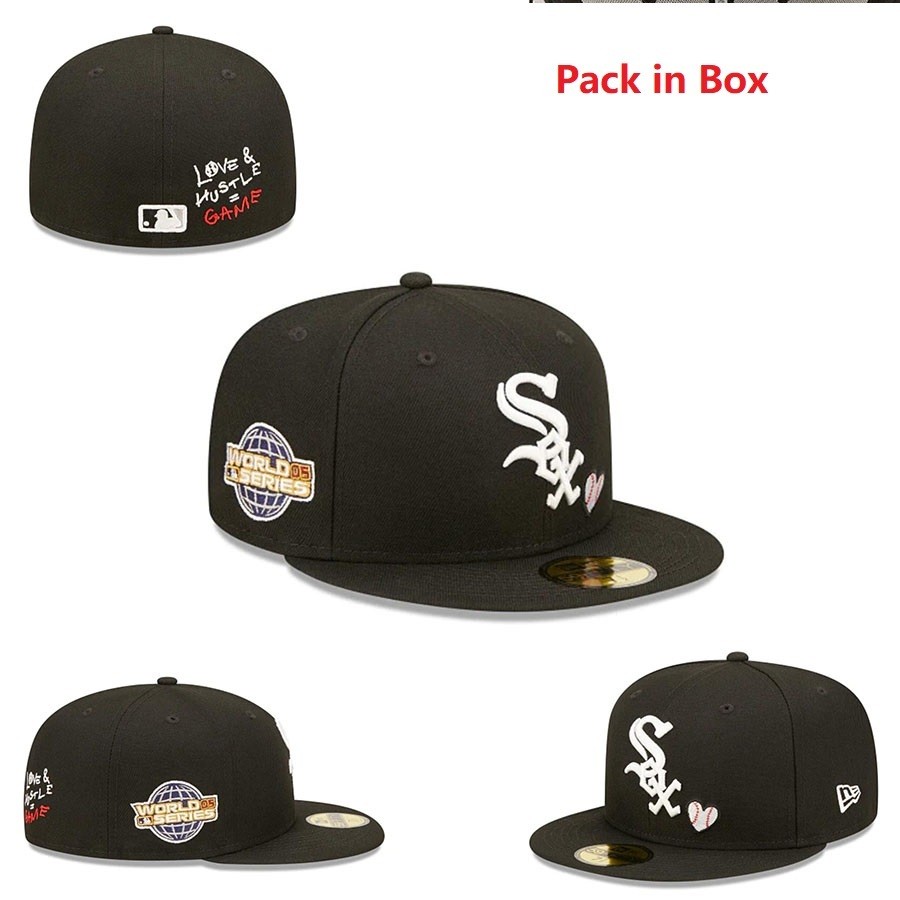 Cổ Điển Chicago Trắng Sox Full Cap MLB 59FIFTY Mũ Đóng Phù Hợp Với Mũ Thêu Thể Thao Nam Nữ Mũ Topi u