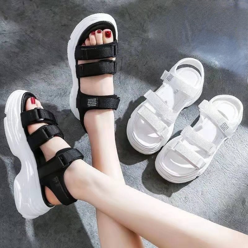 YB8 (Hàng có sẵn) Ulzzang Sepatu Sandal Wanita Musim Panas Pelajar Sendal Open Toe Korea Beach Sport