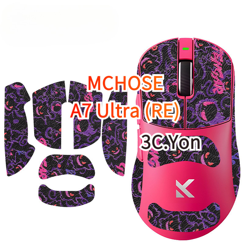 Chống Trơn Trượt Da Chuột MCHOSE A7 Ultra RE Chuột Chơi Game Không Dây Esports Công Thái Học Nhẹ Bên