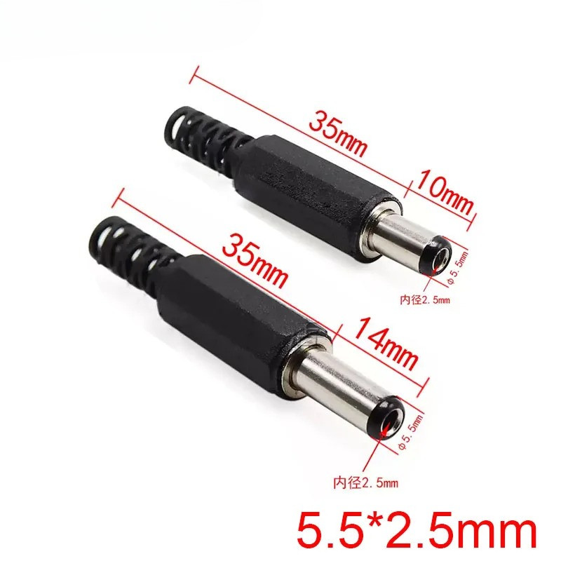 20 CÁI 5.5X2.5MM 5.5 * 2.5 DC Cắm 5.5mm-2.5mm Nam Ổ Cắm Điện Ổ Cắm DC-005 DC-022 DC-012 DC-015 DC-05