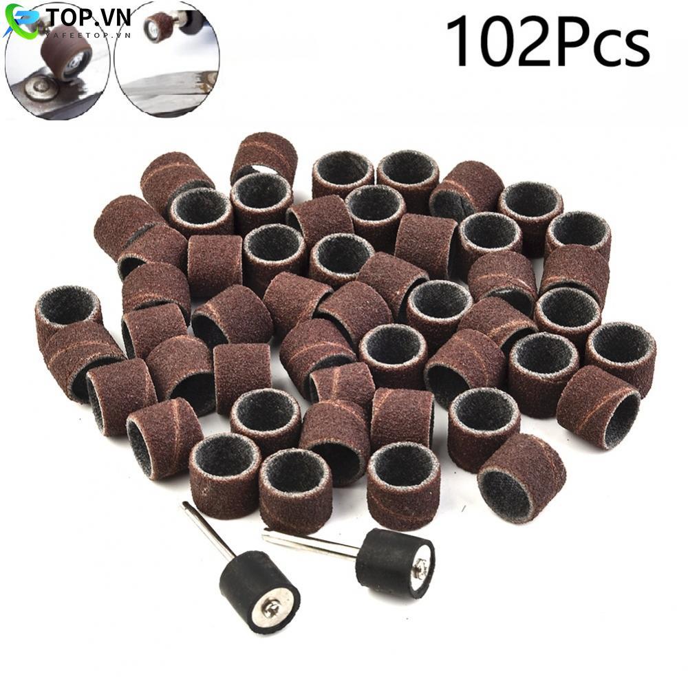 100pc 80 Grit Sanding Paper Bands Sleeve 1/2 Drum & 2pc Mandrel For Rotary Tool