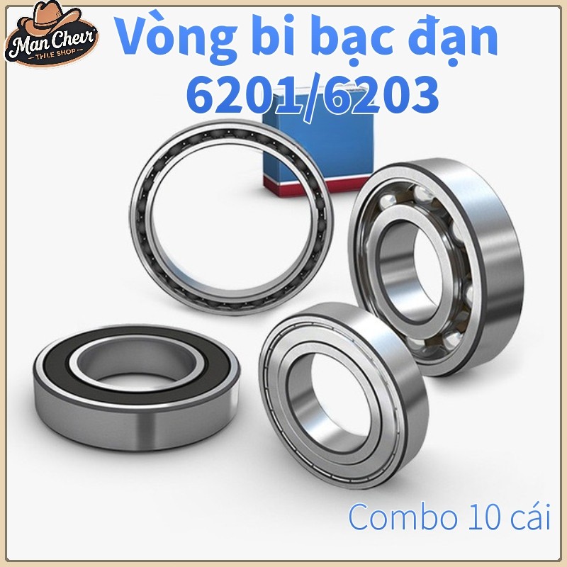 【MANCHER】Vòng Bi Bạc đạn 6201/6203 Bạc đạn Combo 10 Cái Xe Máy Chống Bụi Chống Nước Nắp Cao Su