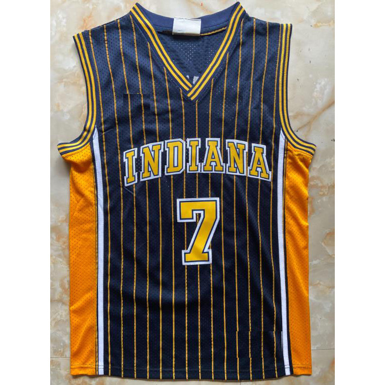 Phiên bản thêu Áo bóng rổ Indiana Pacers Jersey có LOGO Miller O`Neal Rose Barkley Jordan Williams P