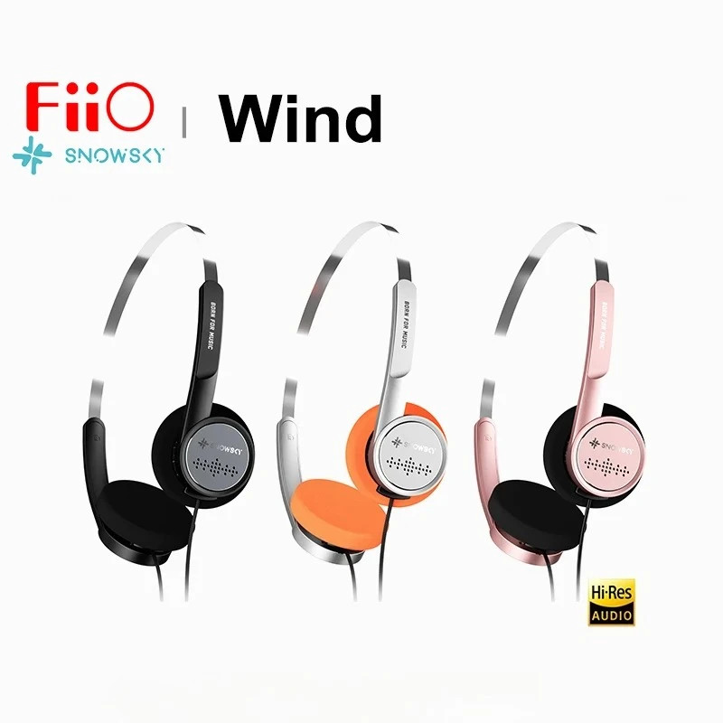 FiiO Snowsky Wind 3.5mm HiFi Sound On-Ear Tai nghe điều khiển màng 40mm Tai nghe có micrô để ghi âm 
