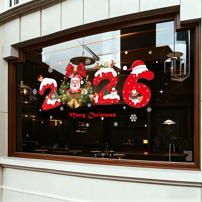 đồ trang trí cây thông noel đồ trang trí noel 2026 Giáng sinh trang trí kính bố trí cảnh cửa sổ dán 