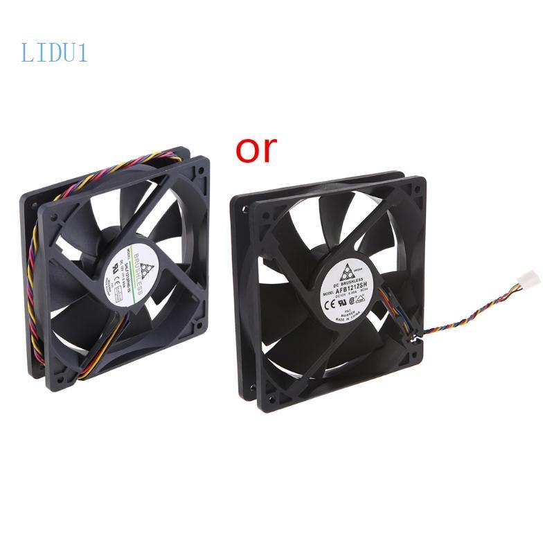 LIDU1 12cm Vòng bi CPU Quạt làm mát 12V 0 8A 120mm 12025 DC Brushed Quạt làm mát 4Pins 4400RPM Không