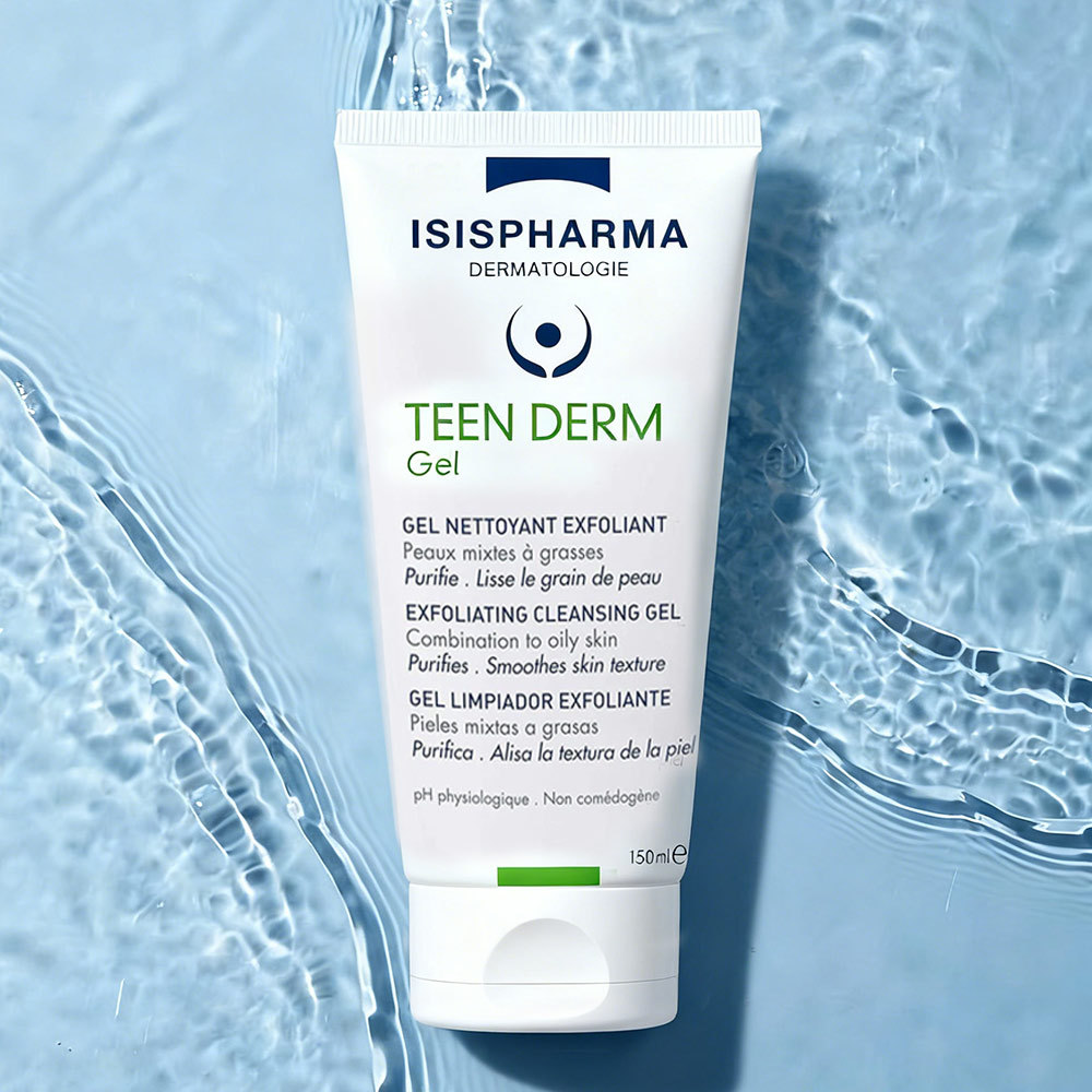 Exfoliating Cleansing Gel ISIS PHARMA TEEN DERM GEL Combination Oily Skin 150ml