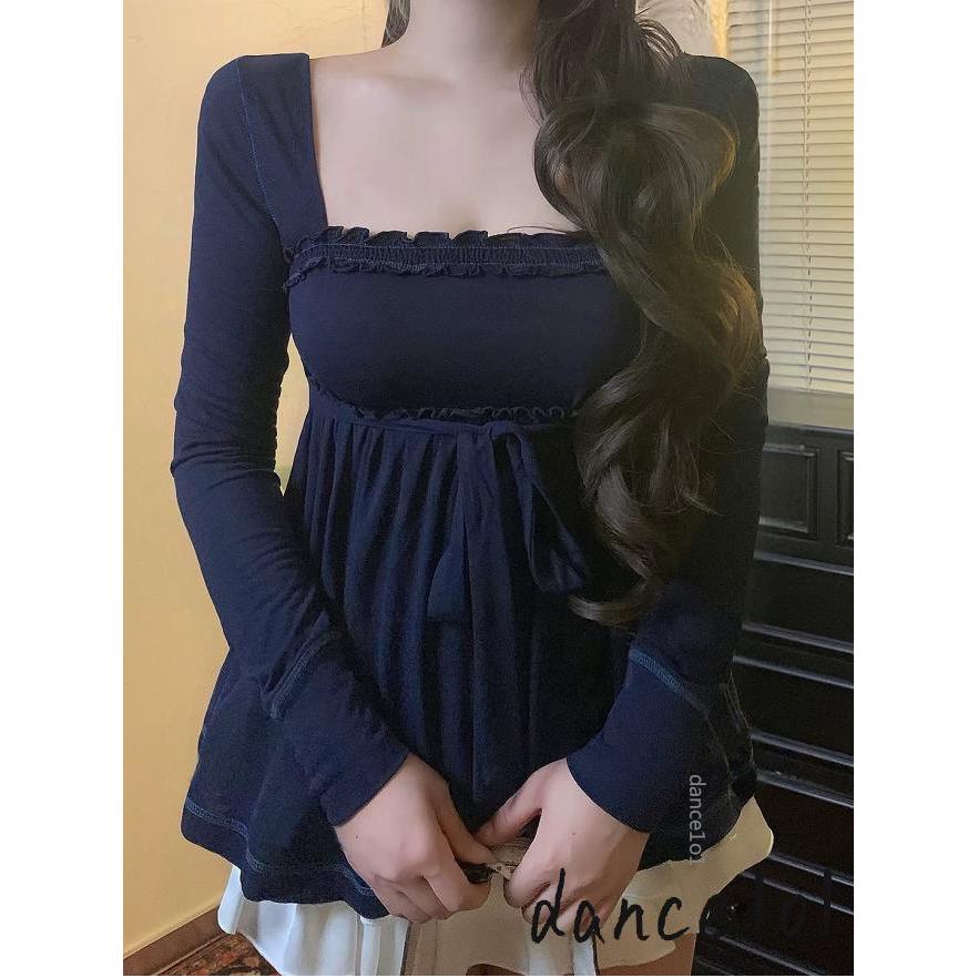 Áo cổ Peter Pan dài tay màu trơn dance1o1-Elegant dành cho nữ