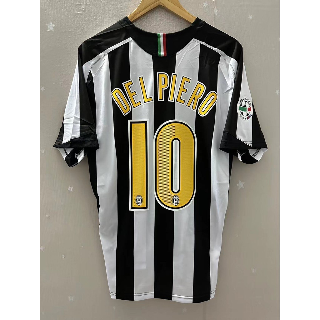 Áo thun bóng đá cổ điển Juv Home với hình in Del Piero, Nedved và Ibrahimovic - Chất liệu cao cấp