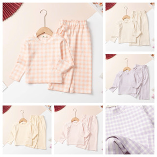  Bộ quần áo Bộ Áo Thun Dài Tay Cổ Tròn Thu Đông bé gái LITIBABY size 11kg - 45kg 