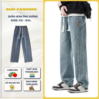  Quần jean ống rộng bigsize Suncbvn N9 XANH ĐẬM nam nữ unisex phong cách retro trẻ trung cá tính 
