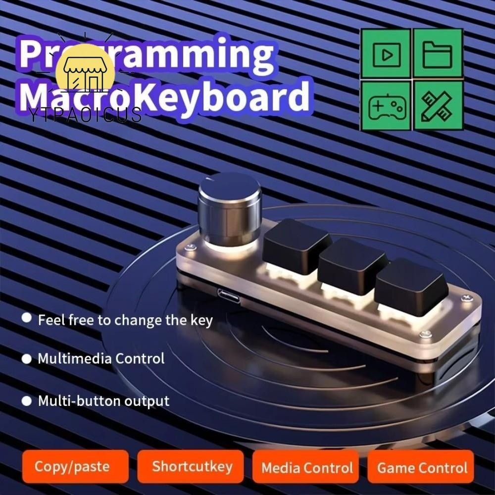 Macro YURUYI Mechanical Keyboard Mini Gaming Keyboard with Backlight 3 Keys Custom Programmable Macr