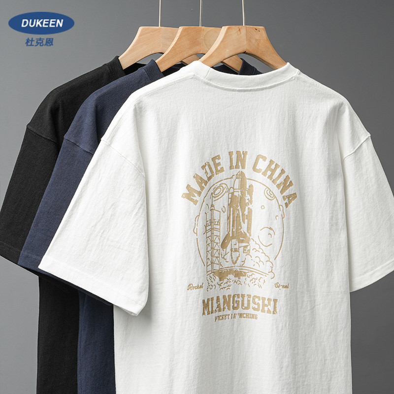 Dukeen 320g Áo Thun Nam Cotton Phù Hợp Mùa Hè Và Dạo Phố