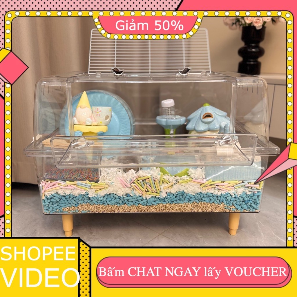 (Lồng mica 60cm) Lồng Hamster 60 Acrylic Lồng Hamster Lồng Mùa Đông, Lồng Trong Suốt