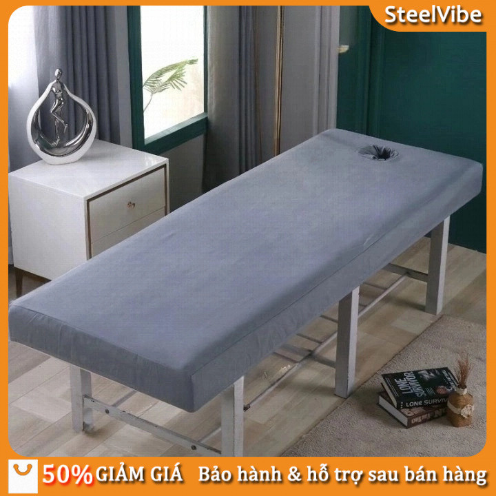 Ga Giường Gội Đầu 2in1 – Drap Spa Có Lỗ Gội, Chất Liệu Thun Lạnh, Co Giãn 4 Chiều, Bo Chun Đều