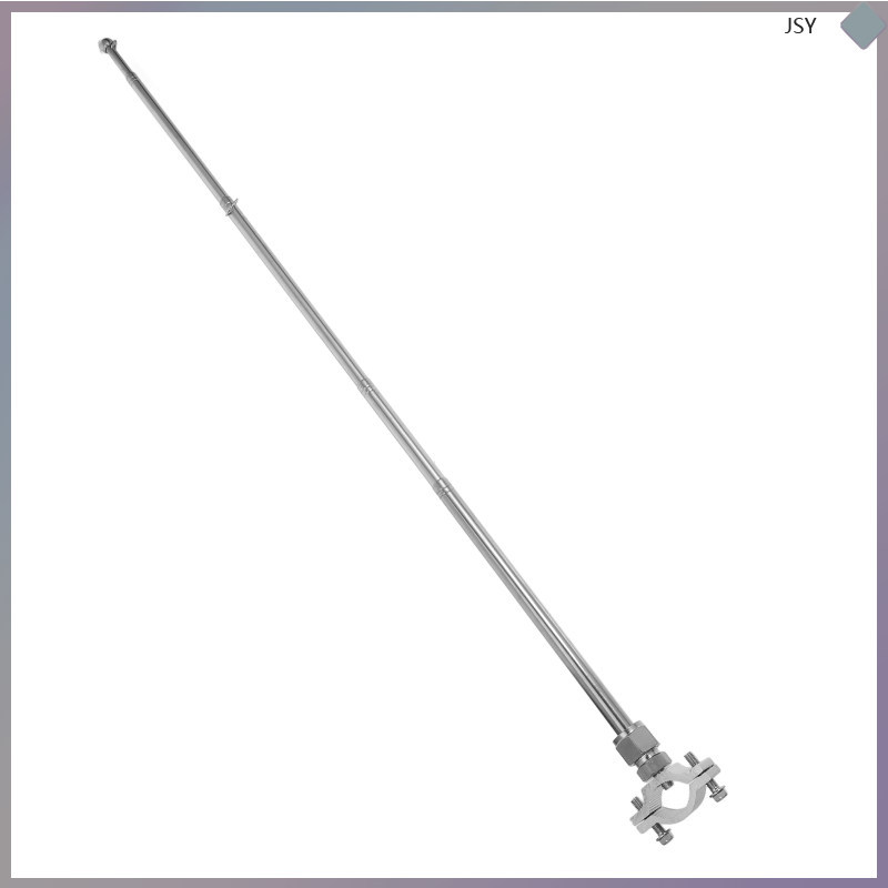 💍 Universal 1Pcs Giá Gắn Cờ Xe Máy Bằng Thép Không Gỉ Màu Bạc Điều Chỉnh Được Dành Cho Chạy Xe Đường