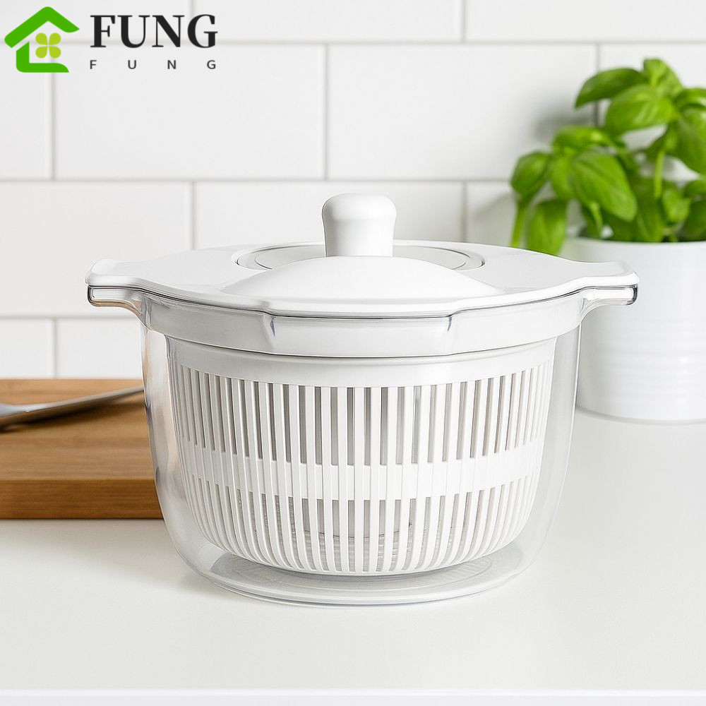 Máy Sấy Salad FUNG, Máy Quay Salad Rau Củ Khô Nhanh 2 Trong 1, Hộp Bảo Quản Đa Năng Dung Tích Lớn Xa