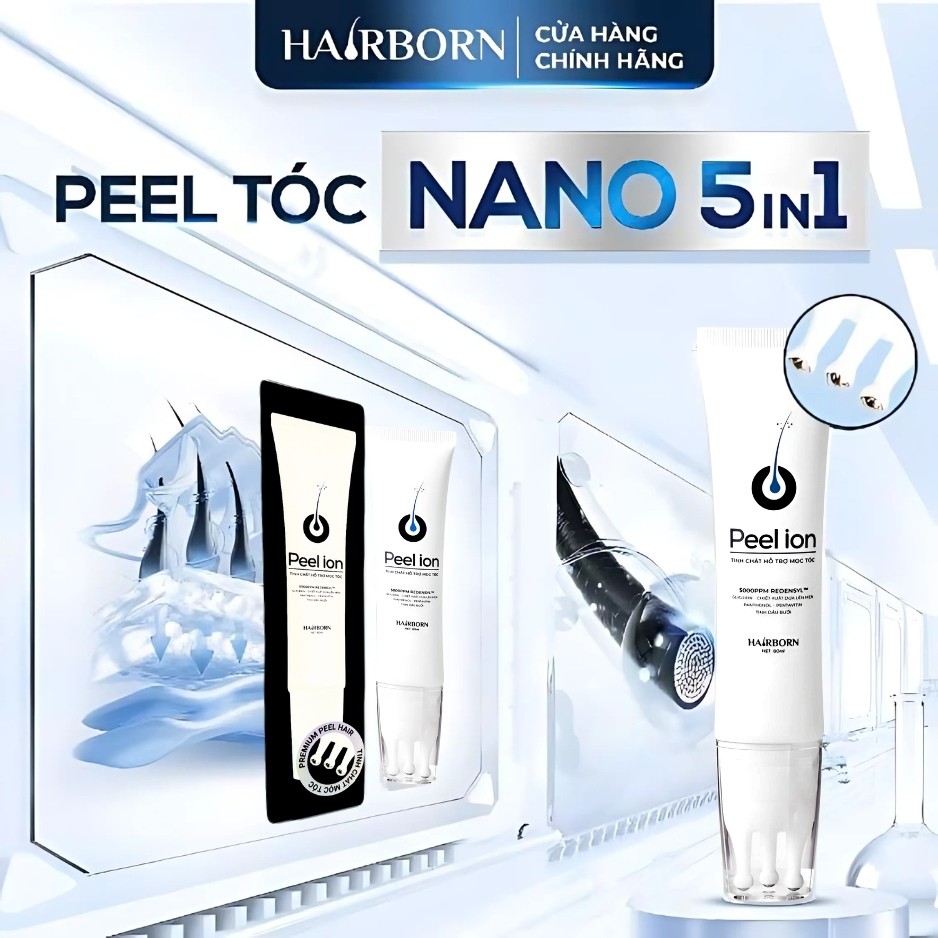 Peel Mọc Tóc Hairborn, Tinh chất hỗ trợ mọc tóc Công Nghệ Ion Nano 2 chiều Peel Ion Hairborn 60ml