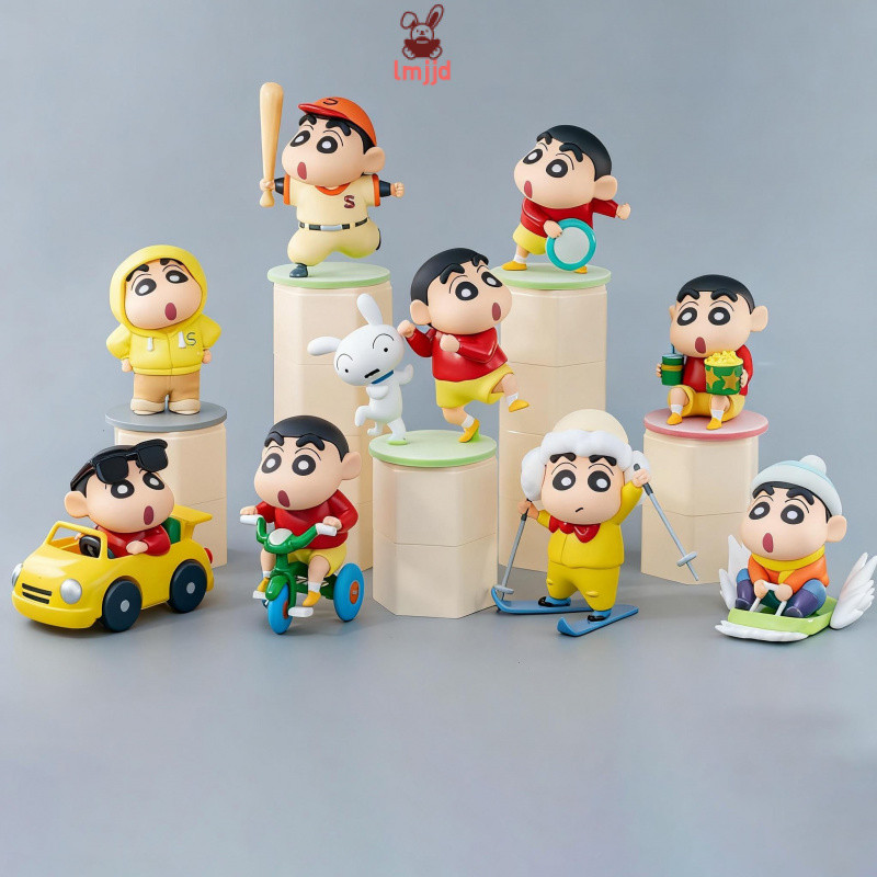 Crayon Shin-chan Blind Box Shin-chan 's Holiday Đồ chơi hợp thời trang Ngoại vi Hình Búp bê dễ thươn