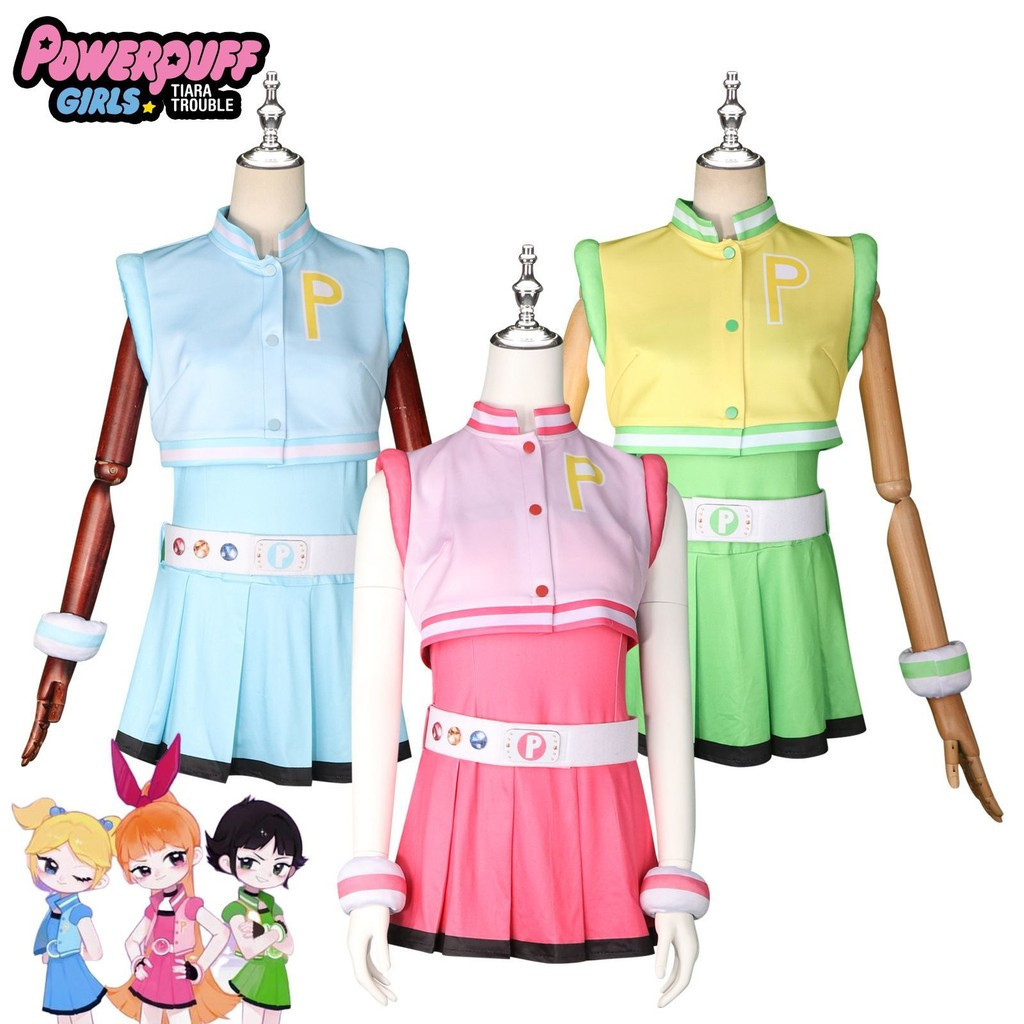 Trang Phục Cosplay Powerpuff Girls - Blossom, Bubbles và Buttercup - Áo Không Tay