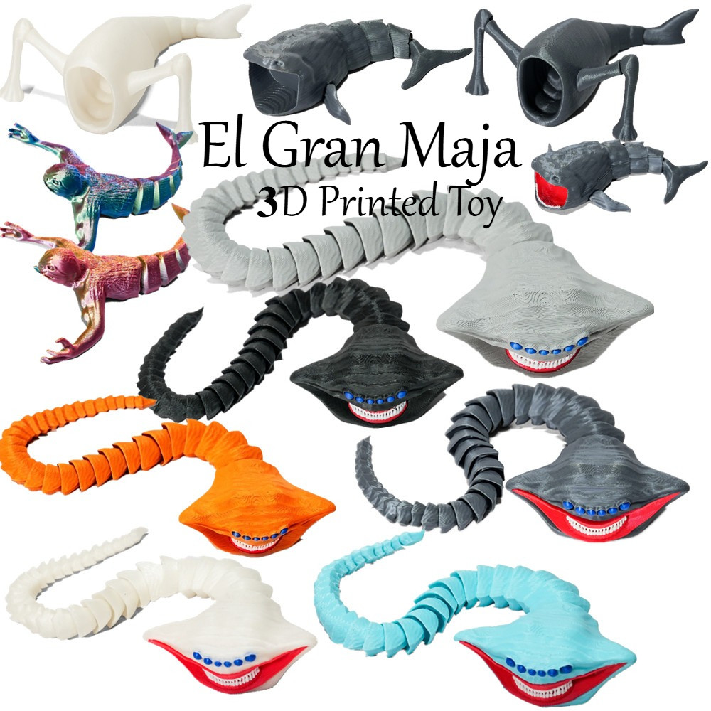 Đồ chơi in 3D El Gran Maja Đồ chơi Bloop Sea Eater Đồ chơi Trevor Henderson 's Monster Ecuador Deep 