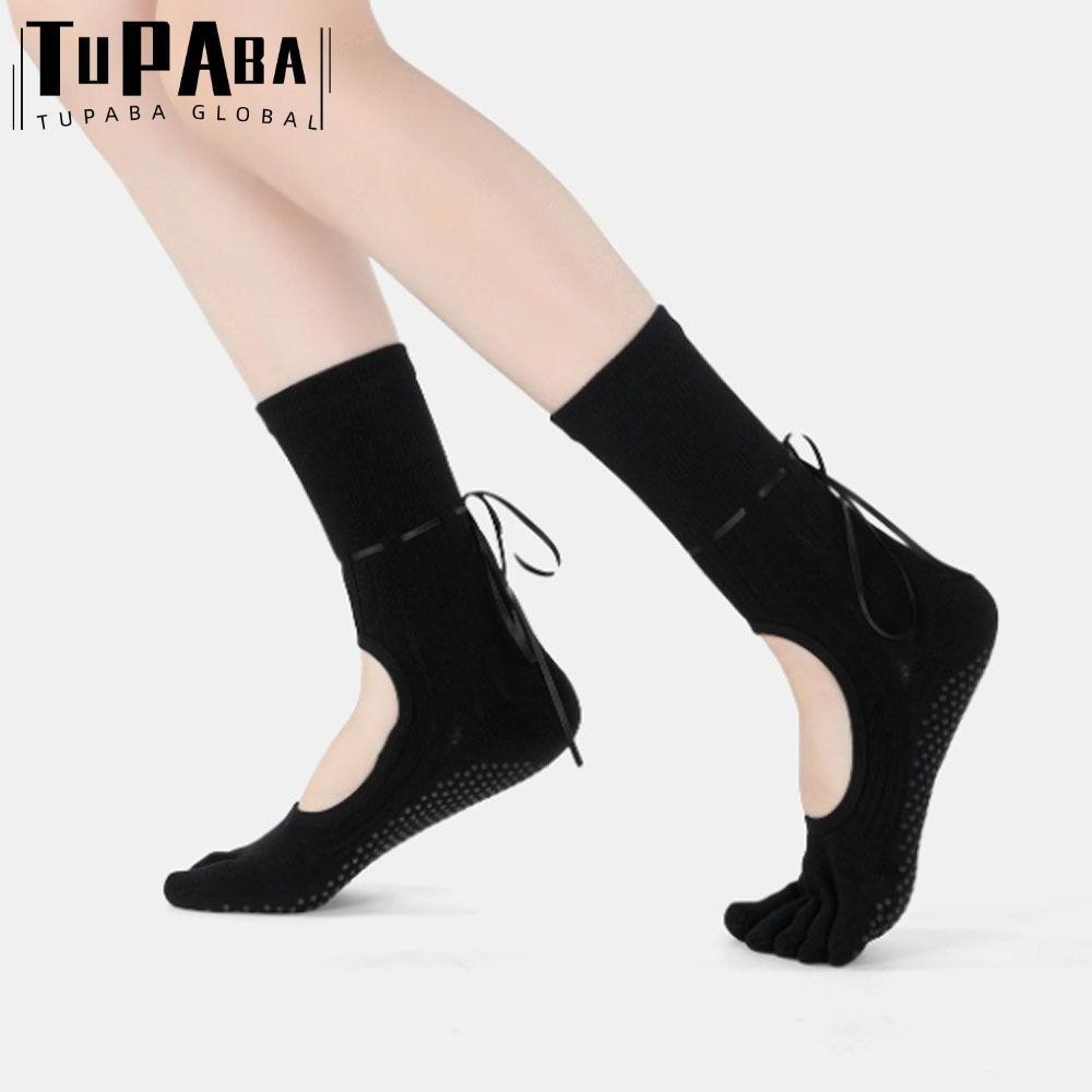 Tupaba Cotton Sweat-Absorbing Yoga And Pilates Socks With Non-Slip Grip And Breathable Ventilation