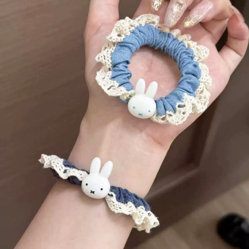 Dây buộc tóc ren viền denim cổ điển cho bé gái hoạt hình Phụ kiện tóc Dây buộc tóc dễ thương | BigBuy360 - bigbuy360.vn