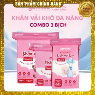 COMBO 3 SIZE KHĂN VẢI KHÔ ĐA NĂNG DÀNH CHO MẸ VÀ BÉ GUMI 300/600/ 900g