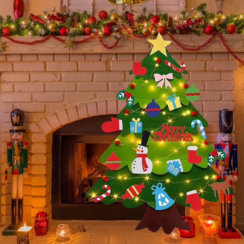 Felt Christmas Tree Christmas Tree Wall Hanging Christmas Decorations Kids Handmade Puzzle Toys