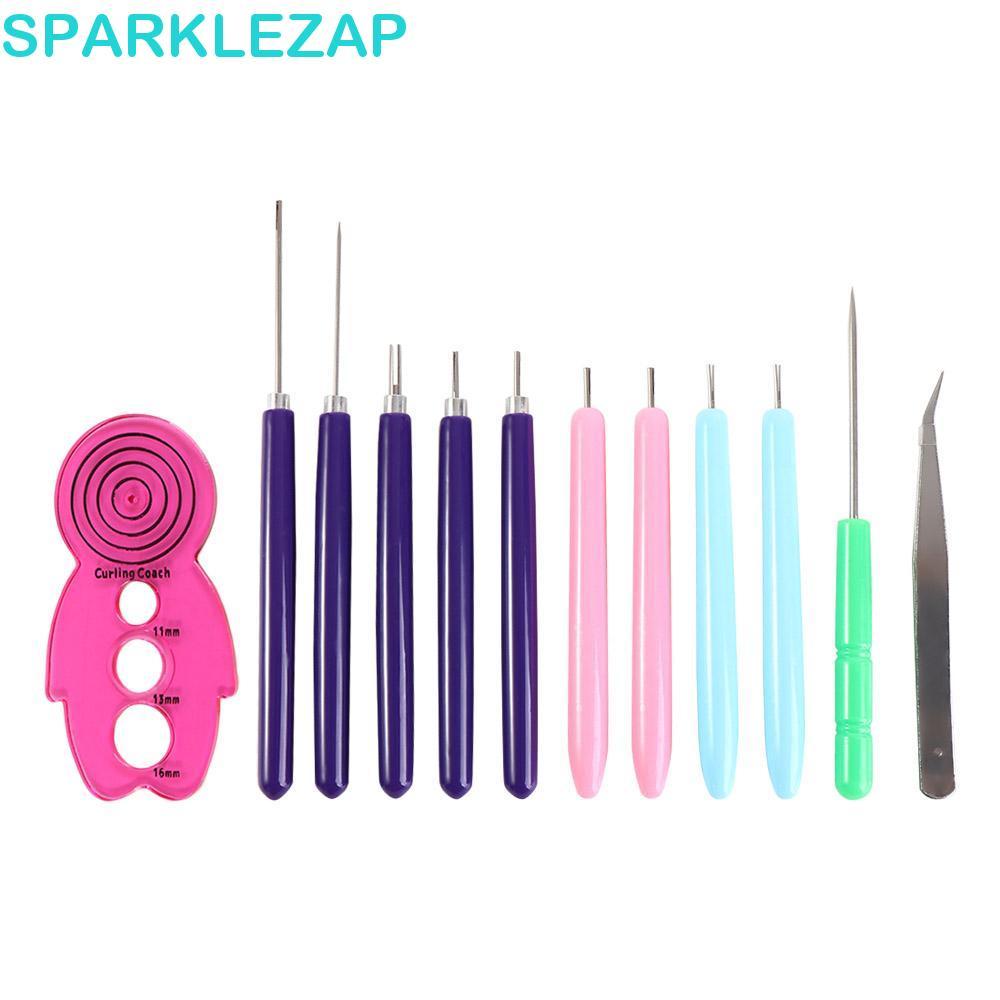 SPARKLEZAP 12 Bộ Kim Quilling, Giấy Có Rãnh Quilling Giấy Uốn Giấy Dụng Cụ Quilling, Giấy Đa Kích Th
