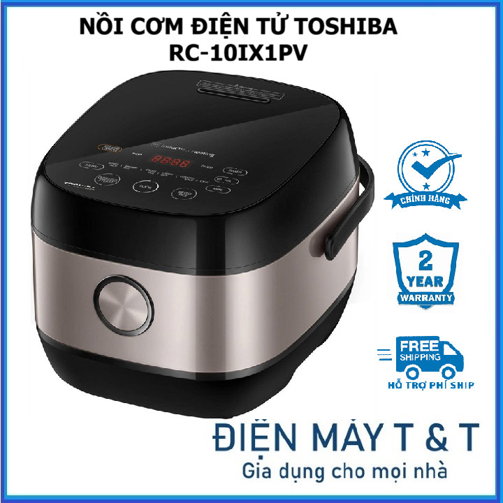 Nồi cơm điện Toshiba 1 Lít RC-10IX1PV - Công suất nấu 1000W - Chương trình nấu đa dạng - Bảo hành 12
