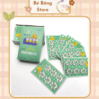  Vỉ 36 Nút Bấm Kim Loại Mạ Kẽm Niken Chống Gỉ Phụ Kiện May Quần Áo Nút Bóp Áo Dài 