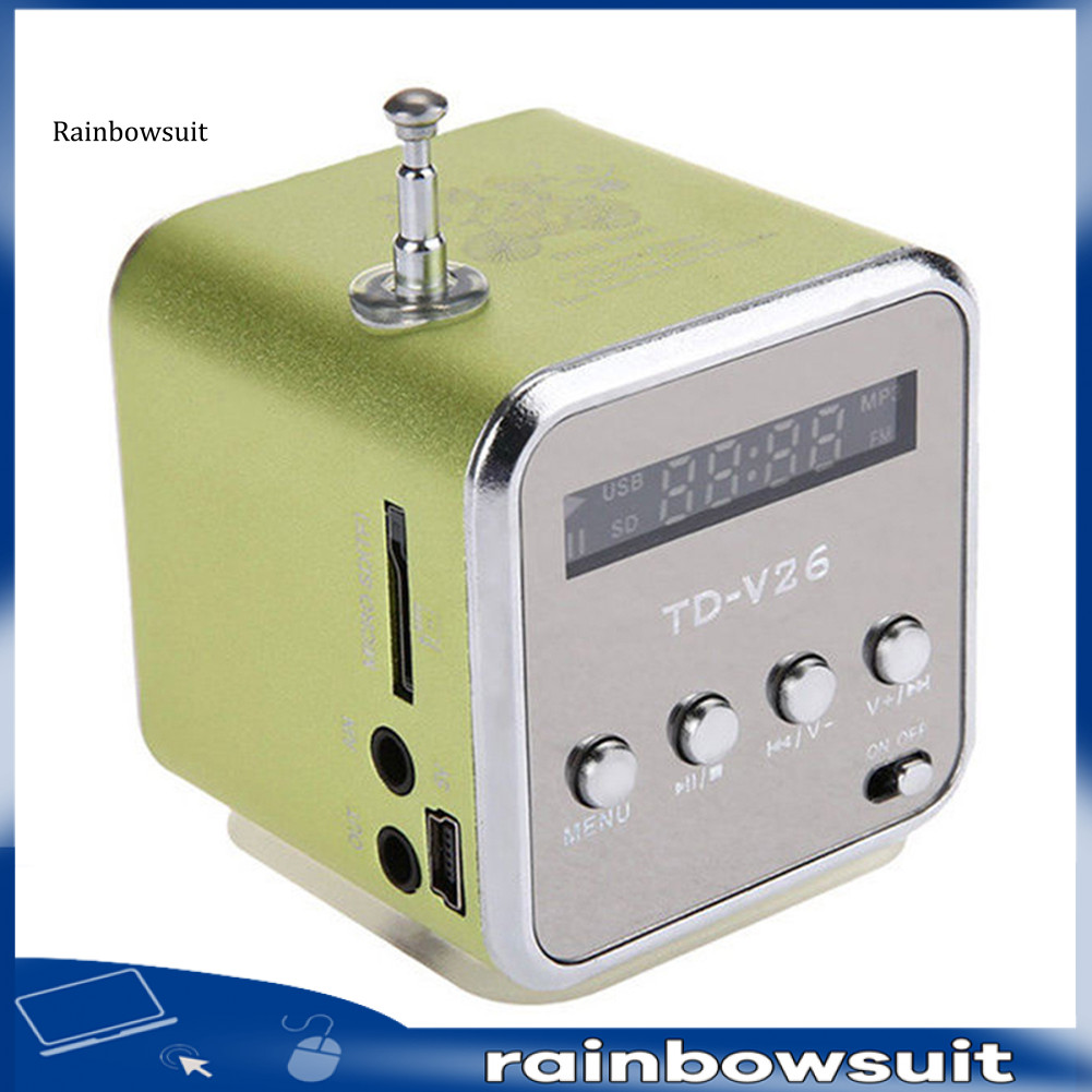 [RB] Loa âm thanh di động Mini TD-V26 Thẻ TF Đài FM Máy nghe nhạc âm thanh nổi AUX