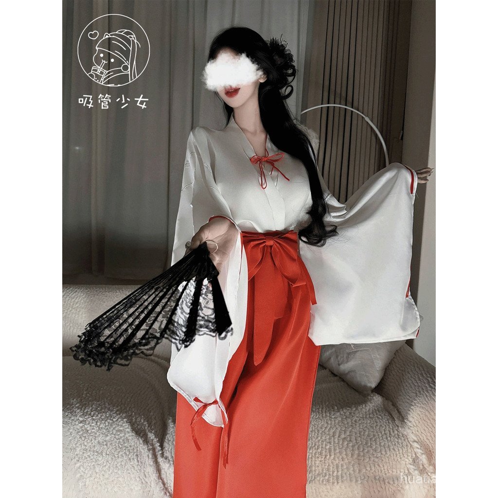 Japanese Anime cos Kikyo Shrine Maiden Kimono Anime Cosplay Priestess Costume