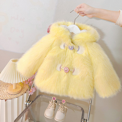 Áo Khoác Lông Mùa Đông Có Nón Tai Thỏ Lấp Lánh Vàng Bé Gái 1-5 Tuổi MINTSCLOSET Quảng Châu - AK8596
