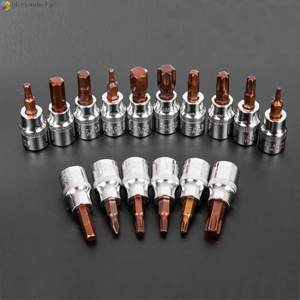 Ổ cắm lục giác Bit 3 / 8 Ổ đĩa cho tuốc nơ vít ổ cắm H3 H4 H5 T55 Thép Chrome