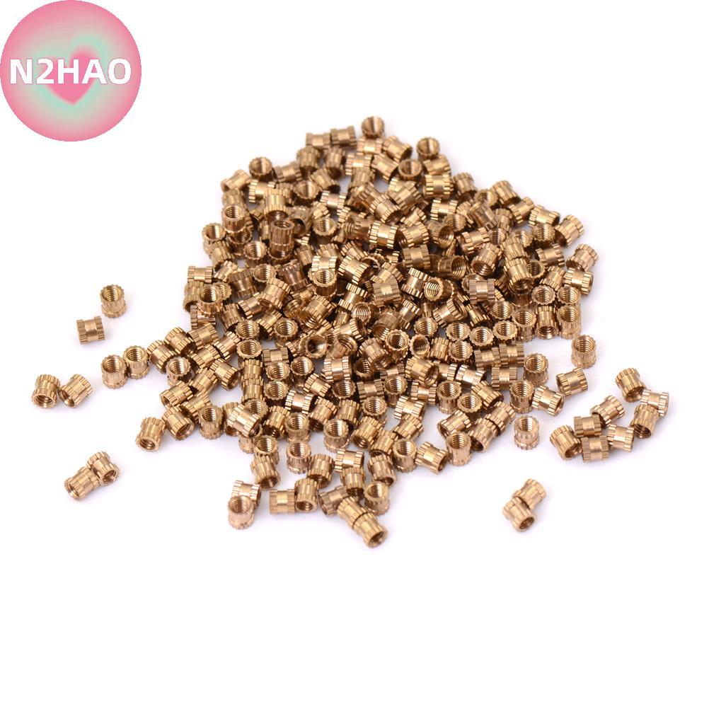 N2HAO 200 chiếc M3 * 4 đai ốc đồng chèn các bộ phận nhúng đồng knurl nut200 chiếc n